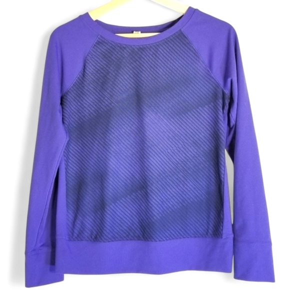 UNDER ARMOUR ColdGear Raglan Scuba Sweatshirt Blue Abstract Women Sz XS Athletic - Picture 2 of 11